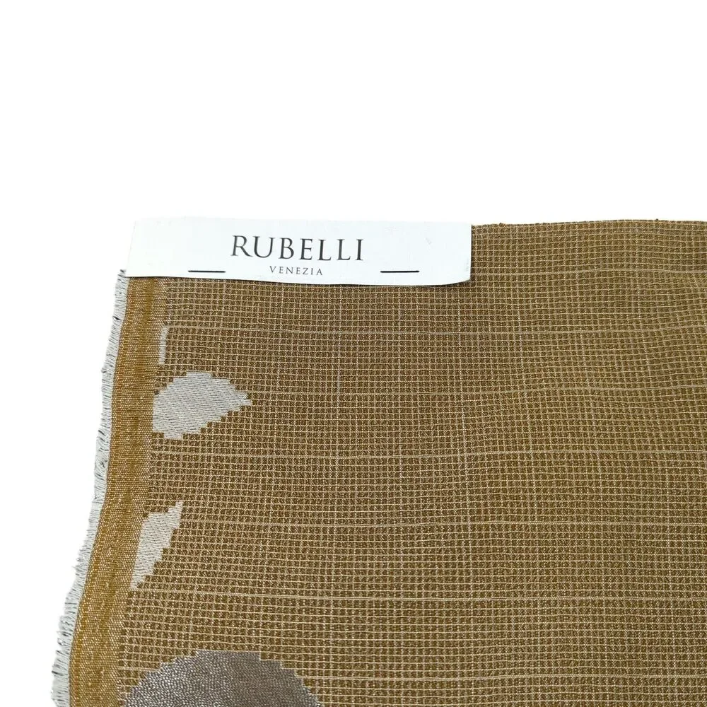 RUBELLI Le Isole Sample Fabric Dorata Brown Metallic Upholstery 35 x 27 in NEW